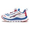Li Ning Childrens Knob Version Non-Slip Shock Absorbing Running Shoes Kids Running Shoes White Blue Red YKNU090-7