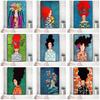 Vintage Abstract Girl Hair Flower Women Wall Art Poster Fashion Nordic Canvas Painting Wall Art Pictures for Home Decoration