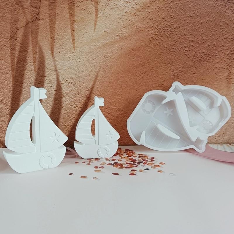 Sailing Ship Silicone Candle Molds for Candle Soap Gypsum Decoration Temperature Resistant Epoxy Resin Molds for Craft