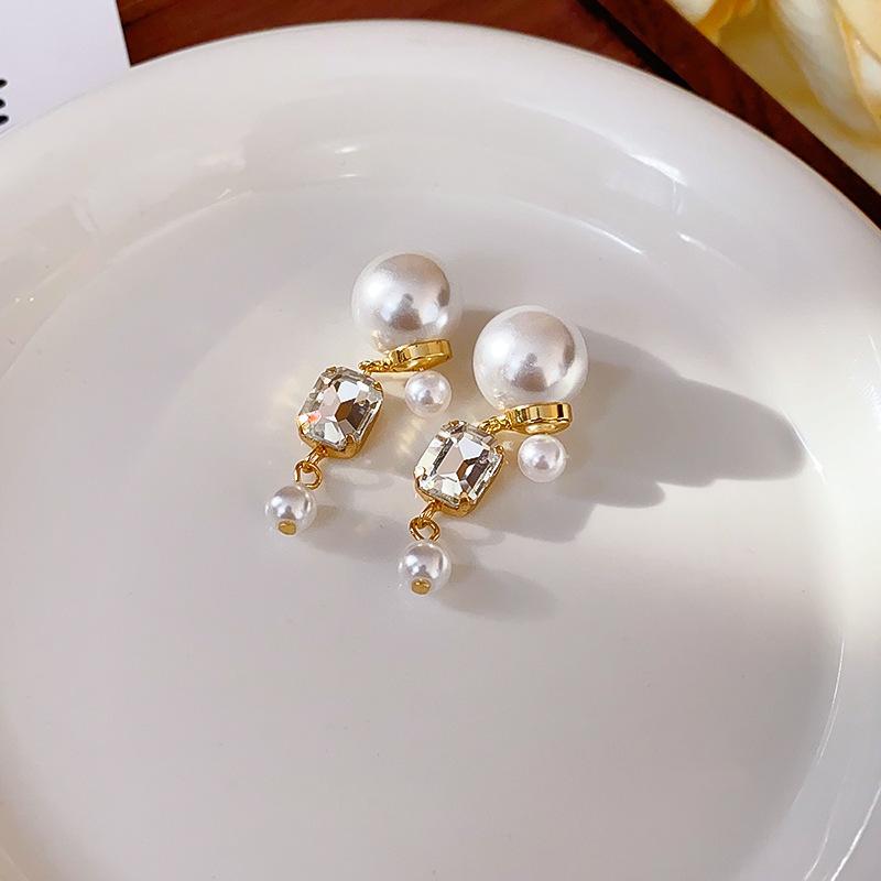 Серьги-кисточки из циркона и жемчуга «Серебряная игла» - Элегантный ретро-дизайн для женщин