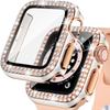 Стекло+Чехол Для Apple Watch корпус 40мм 44мм 45мм 41мм Аксессуары iWatch Алмаз+Защитное стекло Apple watch серия 3 5 6 SE 7 8