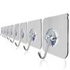 10Pcs Wall Hooks Reusable Adhesive Heavy Duty Sticky Transparent Ceiling Bath Utility Hooks Hangers