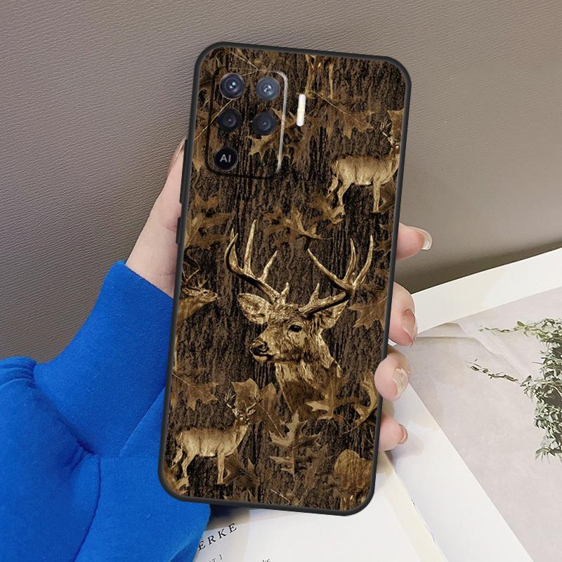 Камуфляжный чехол с изображением оленя для OPPO A5 A9 A31 A53 2020 A53S A1K A15 A16 A52 A72 A92 A83 A91 A54 A74 A94, чехол
