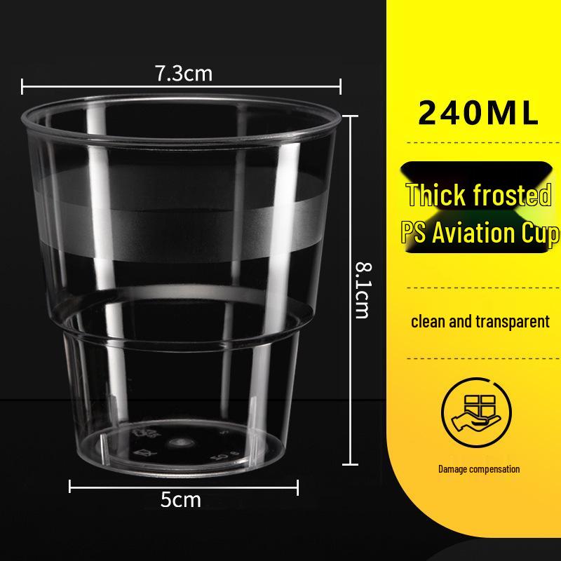 Disposable Transparent Food-Grade Plastic Cups, Thickened for Household & Reception Use