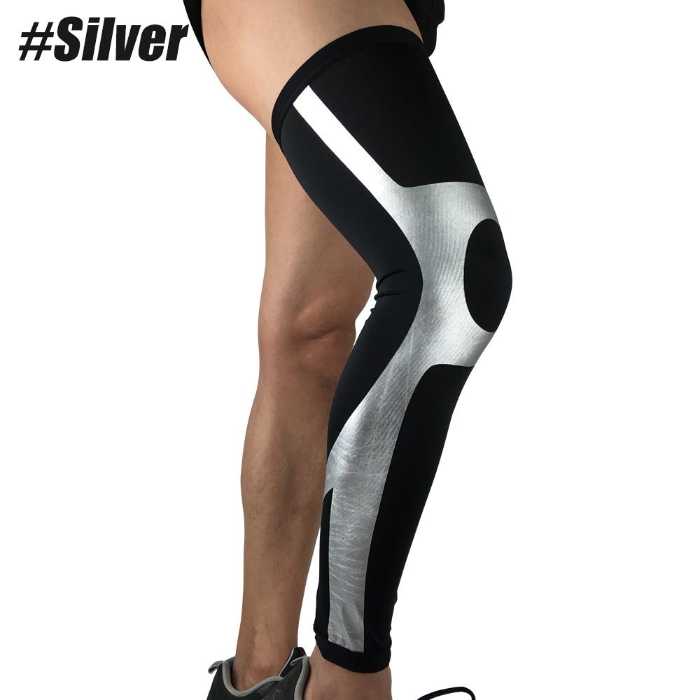 1Pcs Full Leg Compression Sleeve Knee Pads Cycling Leg Warmers Long Leg Sleeves Cycling Bicycle MTB Riding Legwarmers Men Women