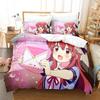 New Anime Girls The Demon Girl Next Door Bedding Set Single Twin Full Queen King Size Bed Set Adult Kid Bedroom Duvet Cover Sets