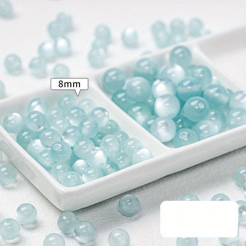 100 шт. бусины из смолы с имитацией кошачьего глаза, круглые бусины, ожерелья из бисера ручной работы, браслеты, серьги, ювелирные аксессуары