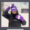Men Women Winter Ski Gloves With Leather Palm Wrist Support Anti-Slip Kevlar Snow Card Pocket Warm Cotton Lining