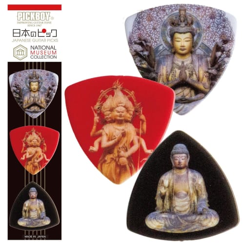 PICKBOY Nakano Souvenir Guitar Pick Set of 3 [Traditional Performing Arts, Hospitality, Souvenirs, Three Views of Mt. Fuji, Buildings, Welcome Grape P