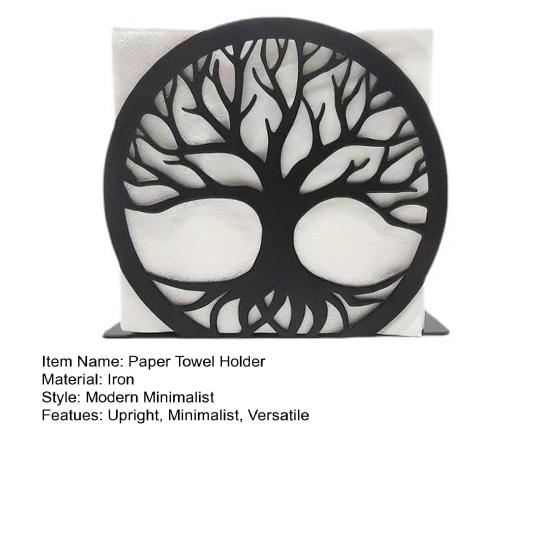 Paper Towel Holder Stainless Steel Vertical Napkin Holder Space-Saving Paper Towel Holder for Kitchen