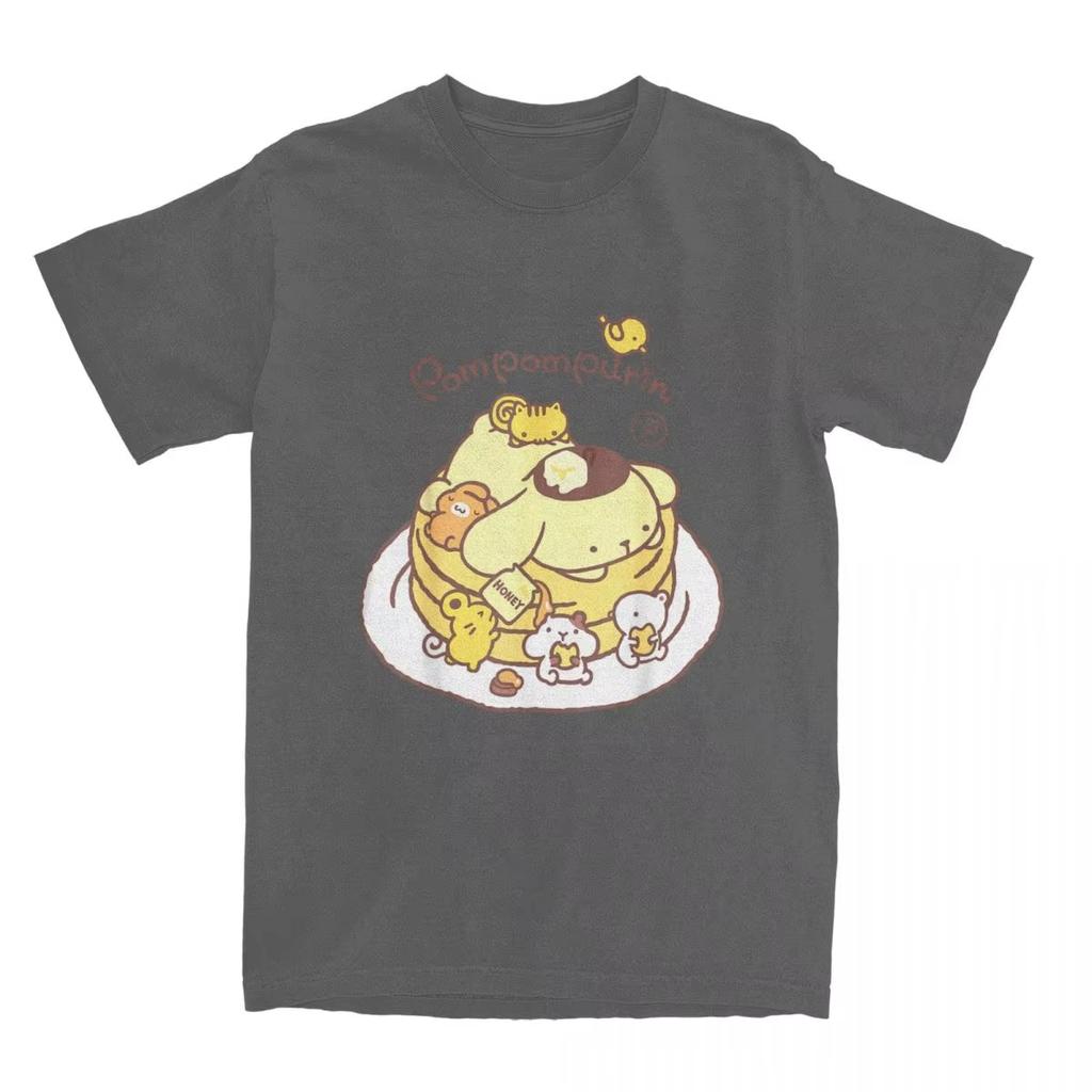 Футболка Pompompurin Pancake Friends для мужчин и женщин, винтажная хлопковая футболка с круглым вырезом и коротким рукавом, подарочная одежда