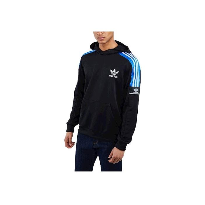 Adidas Originals American Vintage Three-Stripe Color Block Long Sleeve Hoodie Men Hoodies Black GJ0560