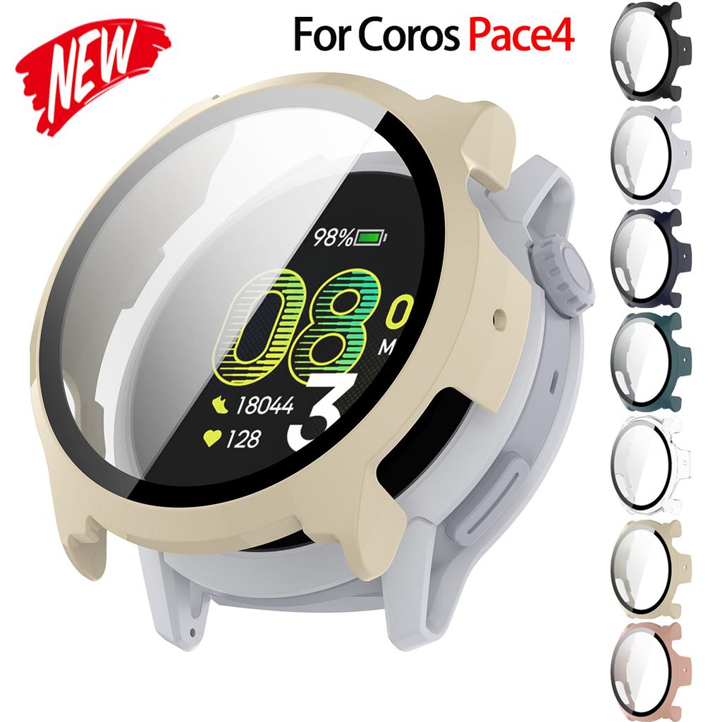Чехол+Стекло для Coros Pace 4 Защитная рамка для смарт-часов с жестким корпусом Бампер для защиты часов Противоударная/защита от царапин Крышка