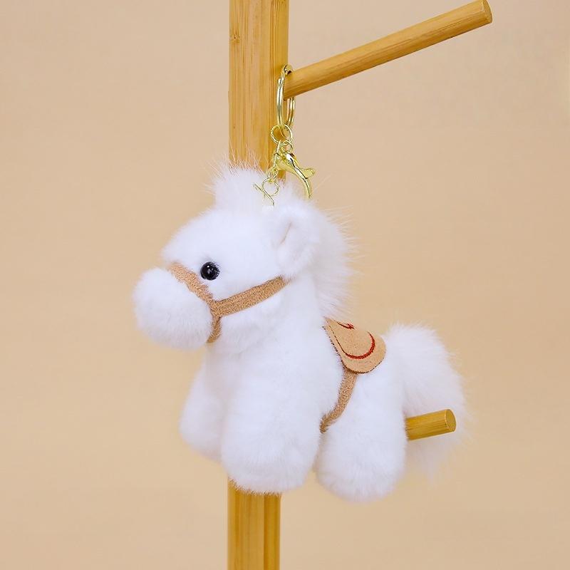 HOT! Cute Zodiac Horse Keychain Plush Toy Kawaii Stuffed Doll Bag Pendant Decoration Backpack Hanging Year Gift