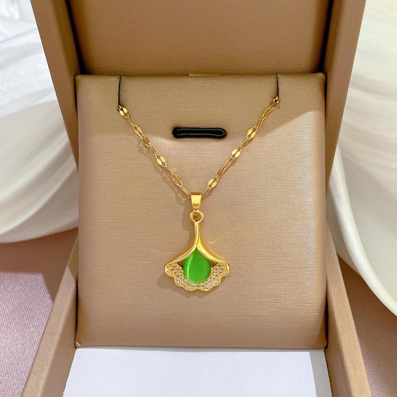 Тяжелая промышленность Преувеличенное микро-инкрустированное гальваническое покрытие из настоящего золота Ожерелье Женская цепочка на ключицу с бусинами для переноса и украшениями