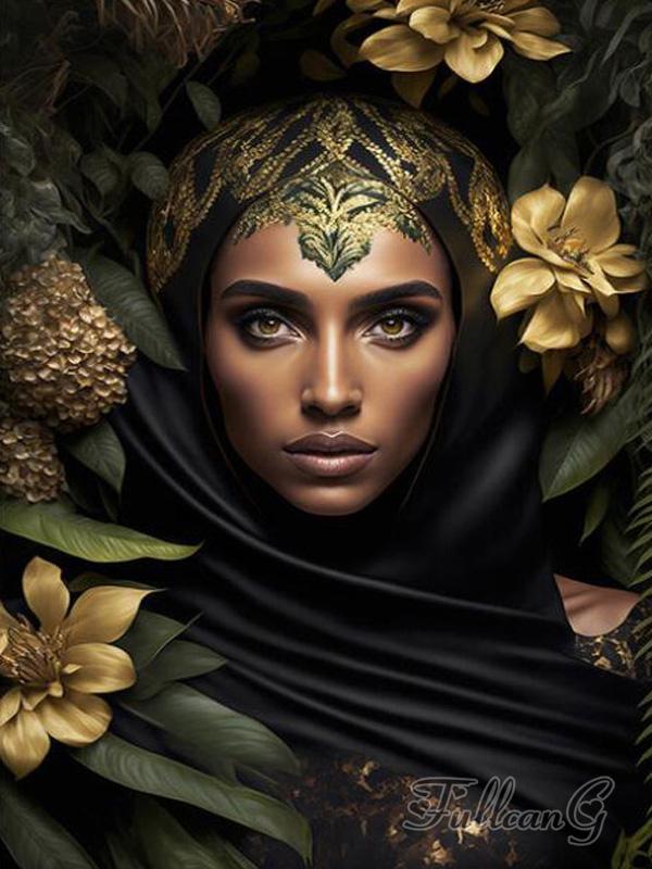 Diy Алмазная картина Новые поступления Африканская женщина Цветы Полный квадратный круглый дрель Стразы Вышивка Мозаика Черная девушка Наборы для вышивки крестом AA4502