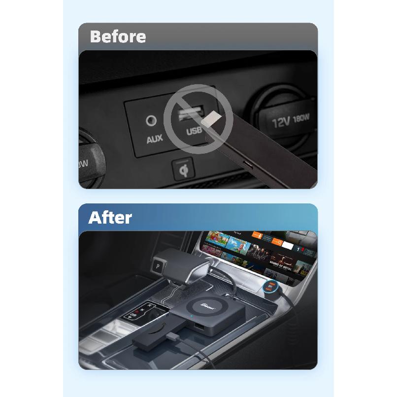 OTTOCAST Car TV Mate C4 Беспроводной адаптер Android Auto CarPlay Поддержка HDMI входа Видеоконвертер для ТВ-стиков Игровых консолей