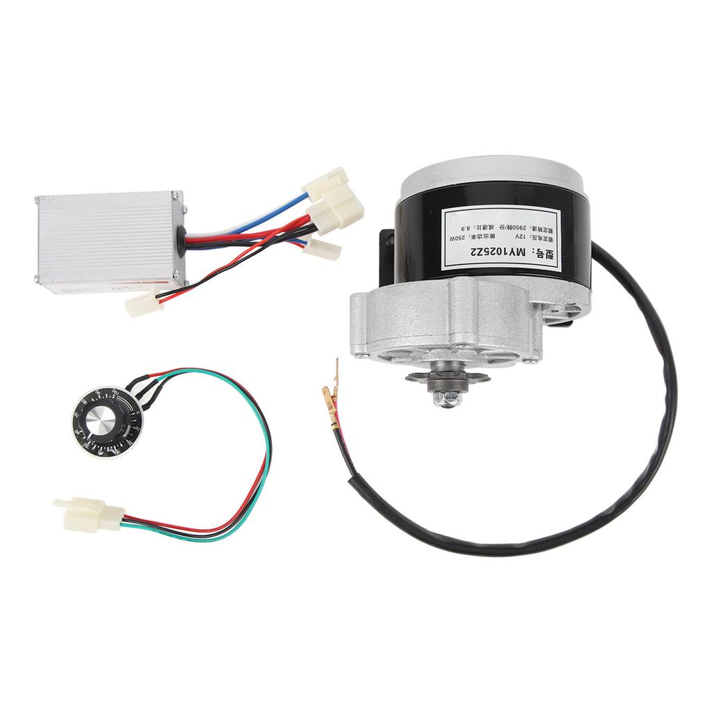 12V 250W MY1025Z2 Gear Reduction Electric Motor Three Wire Controller with Knob Switch Electric Bike Modification Kit