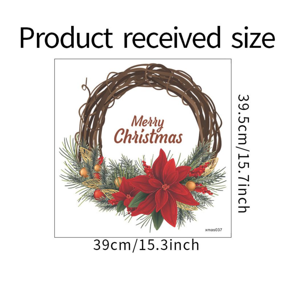 Christmas Wreath Sticker Glass Window Wall Decoration Wall Sticker Self-adhesive
