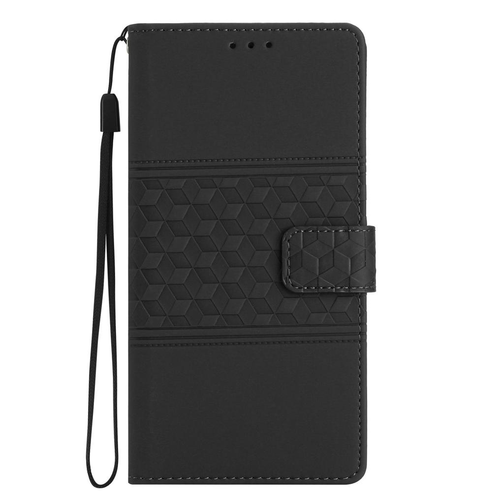 Imprinted Rhombus Leather Case for Google Pixel 7a,Anti-drop Phone Stand Wallet Cover