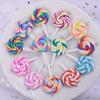 Artworks Handicrafts Sewing Supplies Realistic Lollipop Pendants Polymer Clay Rotating Charms with Pastel Colors for DIY Jewelry Keychain Decor