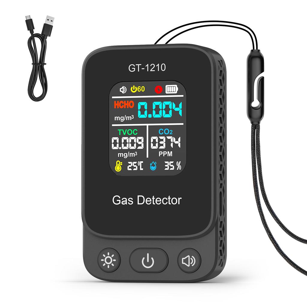 Мини 5-в-1 Монитор качества воздуха CO2 HCHO TVOC Тестер Температуры и Влажности Детектор Углекислого Газа Для Помещений и Путешествий