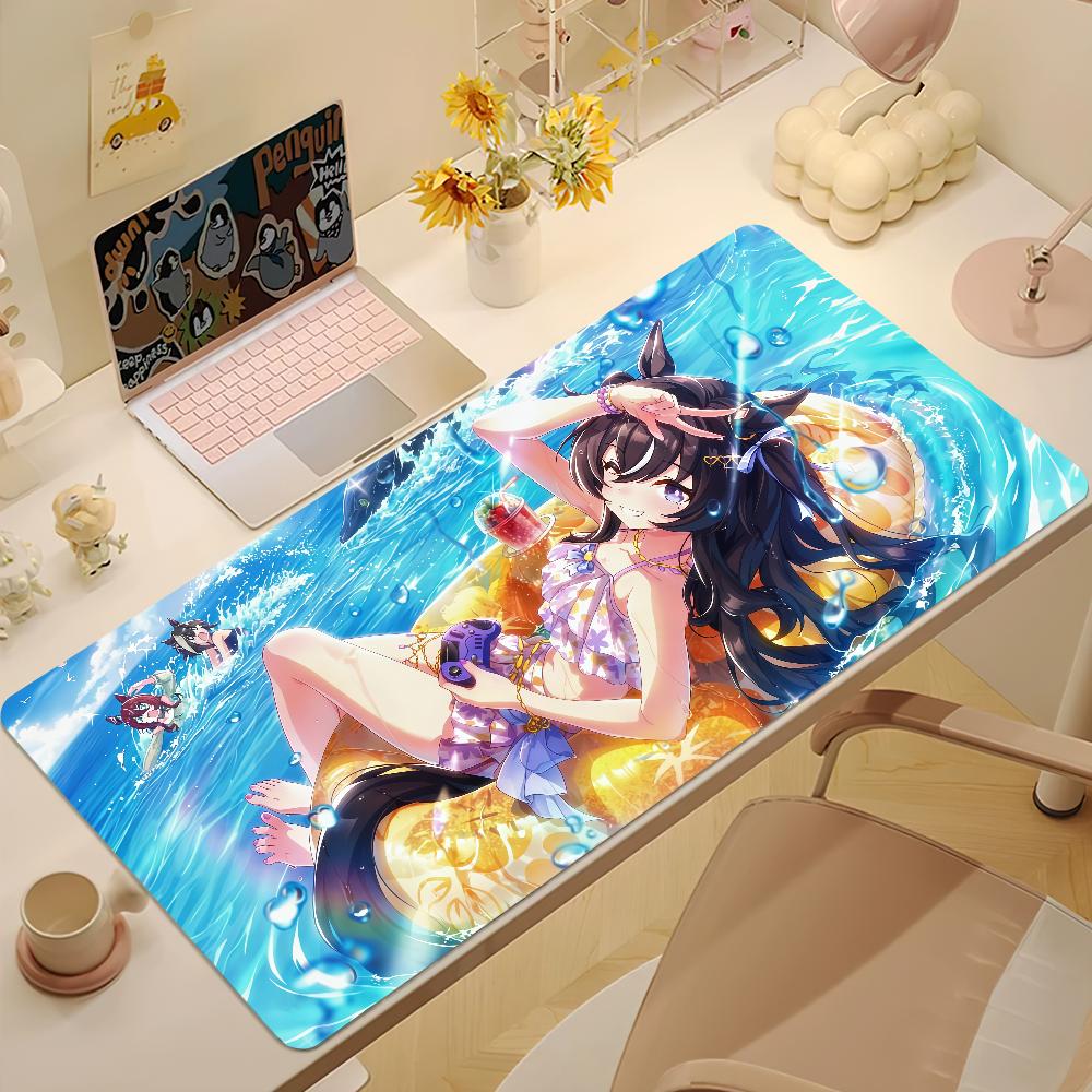 Игровой коврик для мыши Umamusume Pretty Derby, большой, нескользящий, с оверлоком, для настольного компьютера, клавиатуры, мыши, офиса, геймера, студента