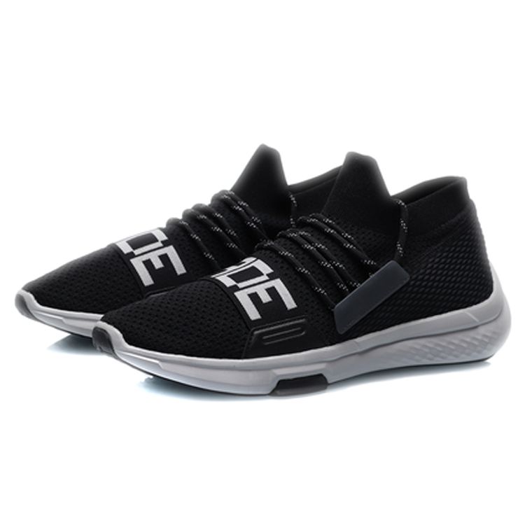 Li-Ning Бесшовные повседневные дышащие низкие баскетбольные кроссовки в стиле ретро унисекс стандартные черные AGWP017-5