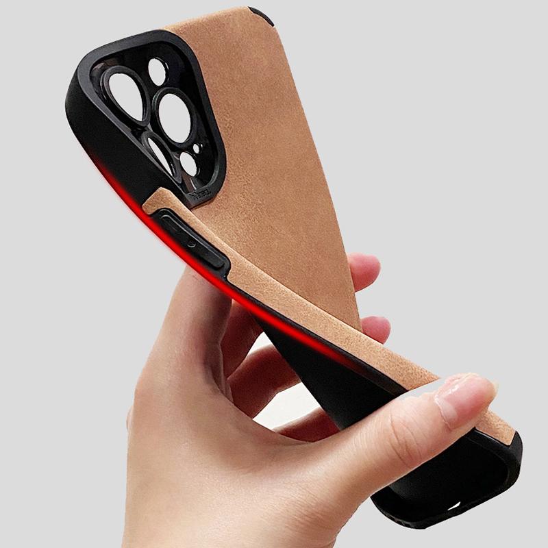 Luxury Plush PU Plush Leather Case Shockproof Shell Mobile Phone Full Back Cover for iPhone