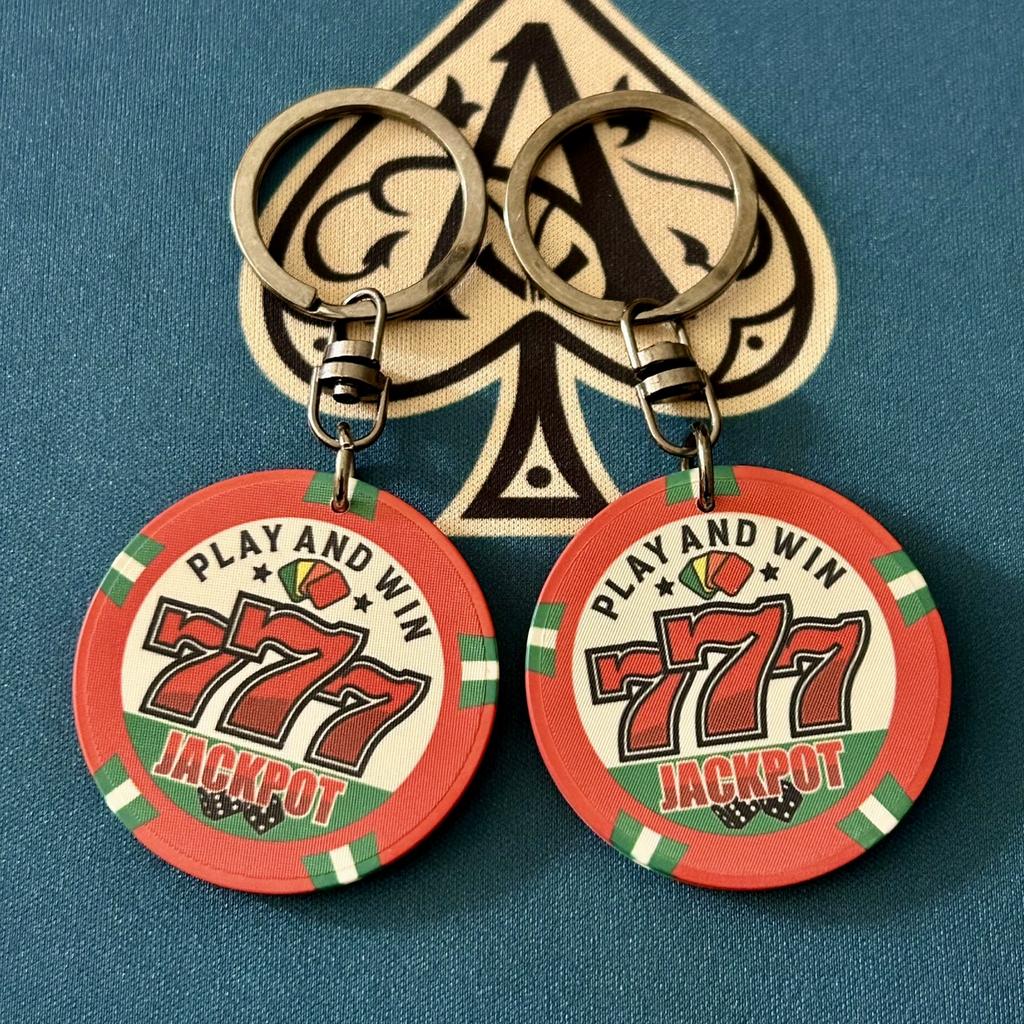 Original LuckyStrike Lucky Chip Car Keychain Pendant American Retro Lucky Jackpot777