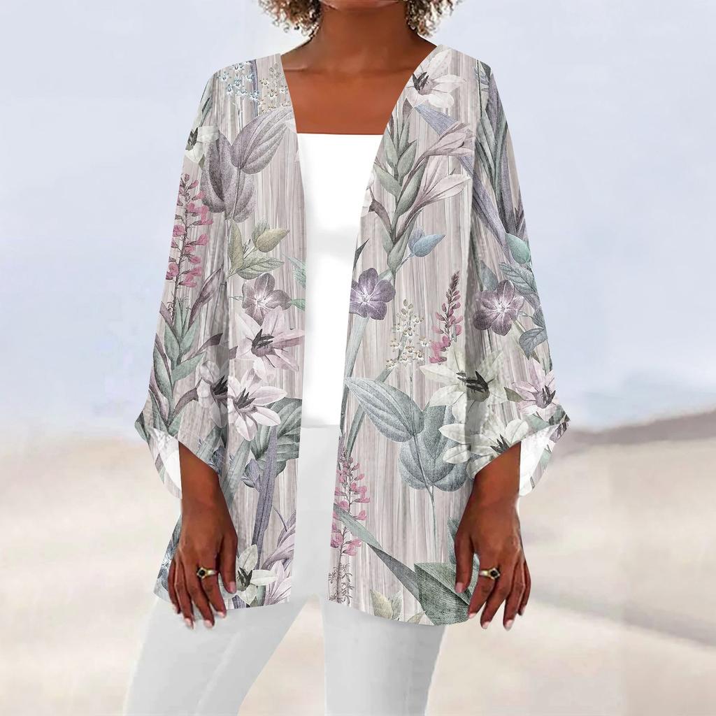 Женская повседневная модная легкая куртка средней длины с принтом, кардиган