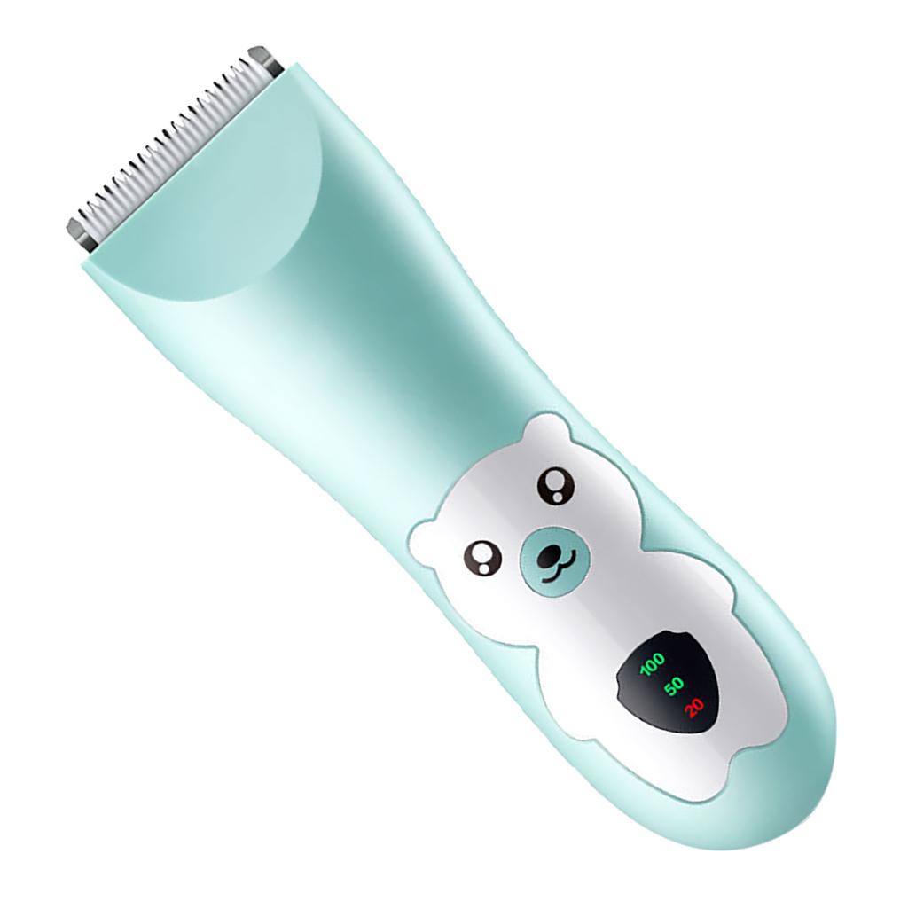 Ultra Quiet Baby Hair Clipper Precise Trimming Cordless Rechargeable Cartoon Waterproof Hair Cutter with 2pcs Guide