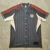 Summer American Real Madrid Juventus Bayern Argentina football jersey striped classic button baseball jersey olive casual wear