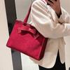 Large Capacity Women's Red One Shoulder Bag PU Leather Fashion Casual Ladies Wedding Travel Versatile Handbags Spring