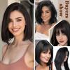 Синтетические короткие прямые изогнутые накладные волосы для наращивания на натуральные густые накладные волосы на заколках для женщин с редеющими волосами