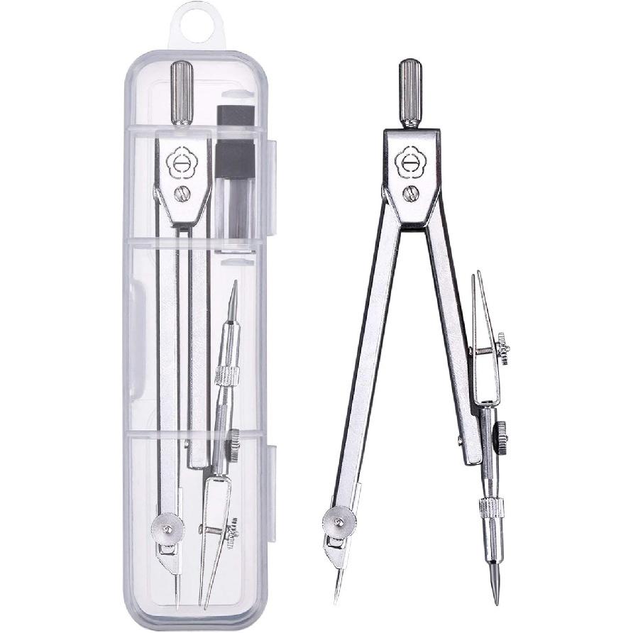 Drawing Compass and 6 Inch Protractor, Student Geometry Math Set