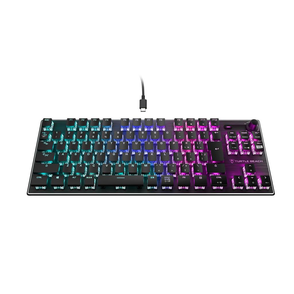 Turtle Beach Gaming Keyboard Vulcan TKL AIMO JP Japanese Layout Wired Mechanical Linear Tenkeyless RGB Volume Dial Windows 10 or Later Black/Black []