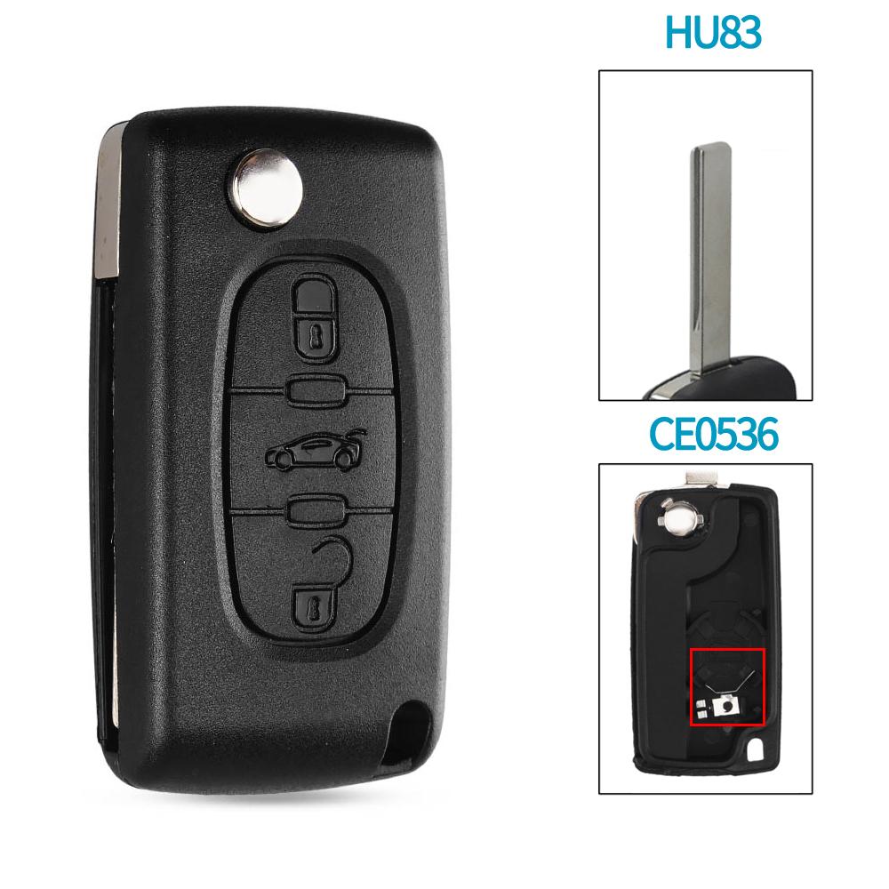 KEYYOU 10pcs 2/3 Buttons Car key Case for Peugeot 207 307 308 407 607 807 For Citroen C2 C3 C4 C5 C6 Flip Car Key shell