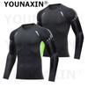 Мужские спортивные футболки с длинным рукавом для бега, базовый слой, облегающий топ для тренажерного зала, фитнеса, одежда для велоспорта, баскетбола, быстросохнущая, S M L XL 2XL 3XL