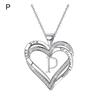 Dainty Initial Letters Necklace Heart Pendant Necklace Heart Necklace for Women Charm Necklace