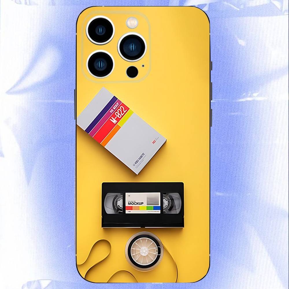 Ретро Видеокассета VHS Чехол для Телефона Для iPhone 16e,16,15,14,13,12,11,Pro,X,XS,Max,XR,Plus,Mini Мягкий Черный Чехол