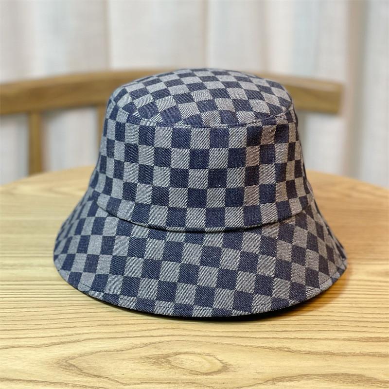 Новая джинсовая шляпа-панама в японском стиле, женская, весенне-осенняя, клетчатая, в сетку, популярная в интернете, универсальная, визуально уменьшающая лицо, маленькая летняя шляпа-ведро