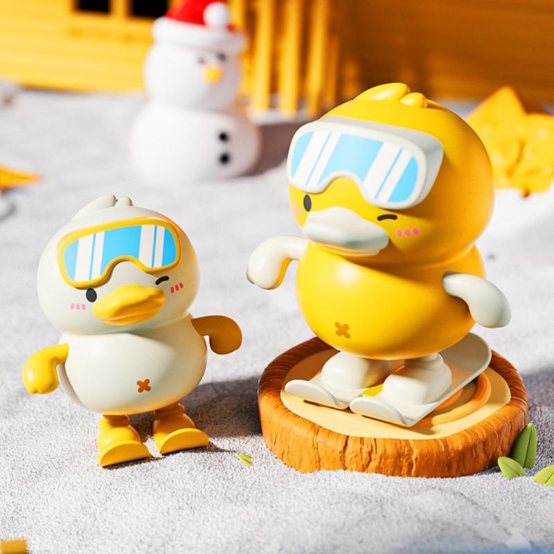 Jumping Snowsports Duck Wind Up Mechanical Toy With Dynamic Movement Safe For Children Creative Toy Pretend Play