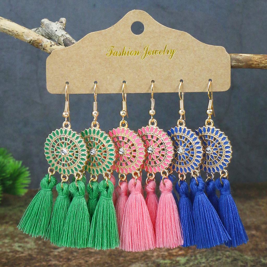 Богемный набор серег золотого цвета для женщин и девушек, серьги-кисточки, серьги-подвески, Brincos, праздничные украшения, универсальный подарок