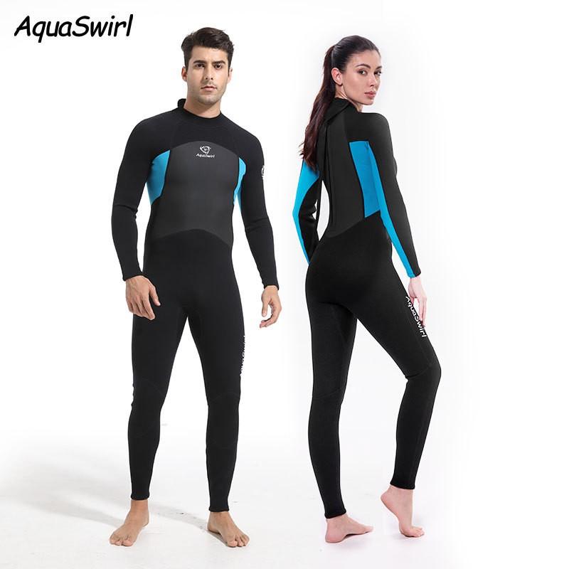3MM Neoprene Full Wetsuit Men Women Long Sleeve UV Protection Snorkeling Surfing Diving