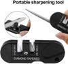 Карманная точилка для ножей Инструмент для выживания Предустановленные карбидные керамические точильные камни Раскладывающийся стержень с алмазным покрытием