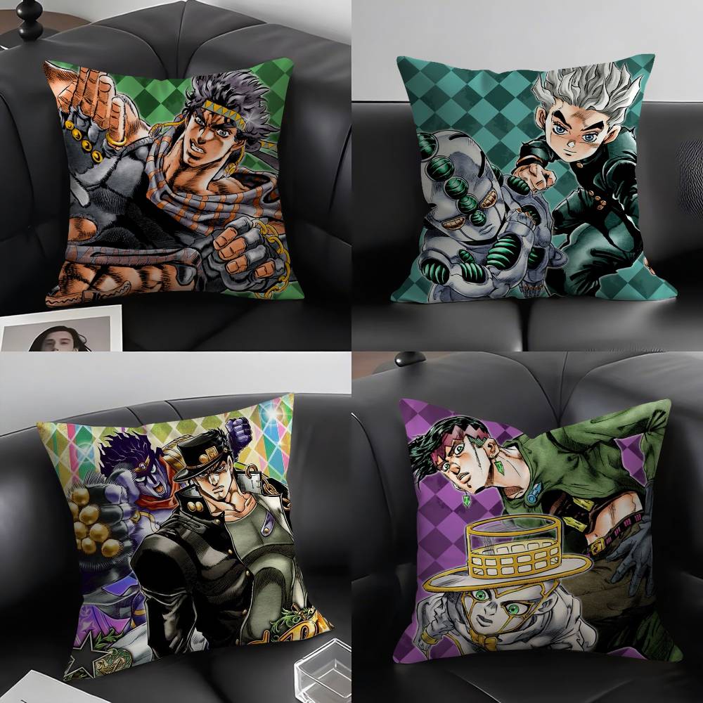 Чехол для подушки J-JoJo B-Bizarre Adventure Домашний Общежитие Спинка стула Короткий плюш Двусторонняя печать Офис Подушка для сна