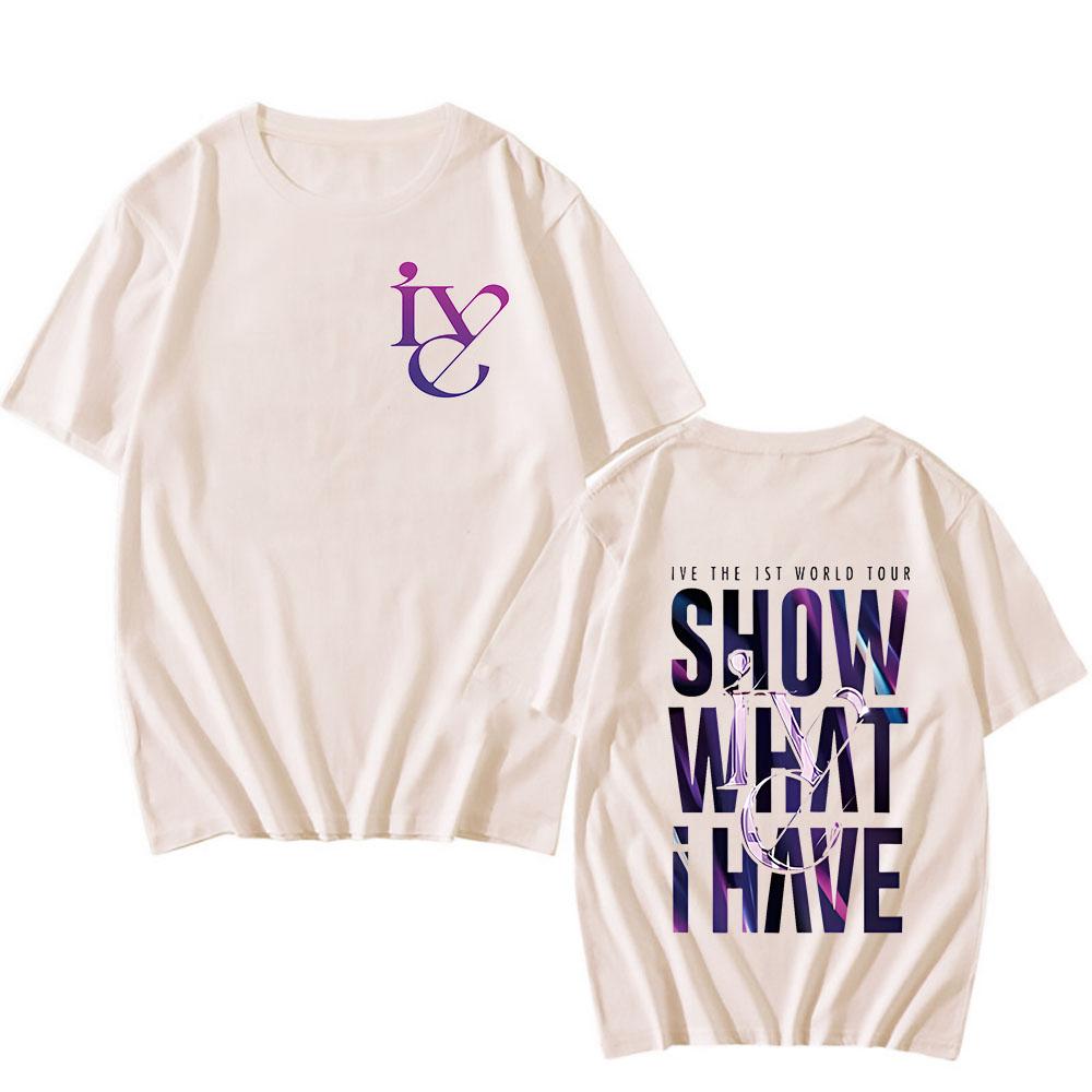 IVE Kpop T-shirt 2024 The 1ST World Tour Show What I Have Merch Crewneck Short Sleeve Tees Men Women Streetwear Fashion Clothes