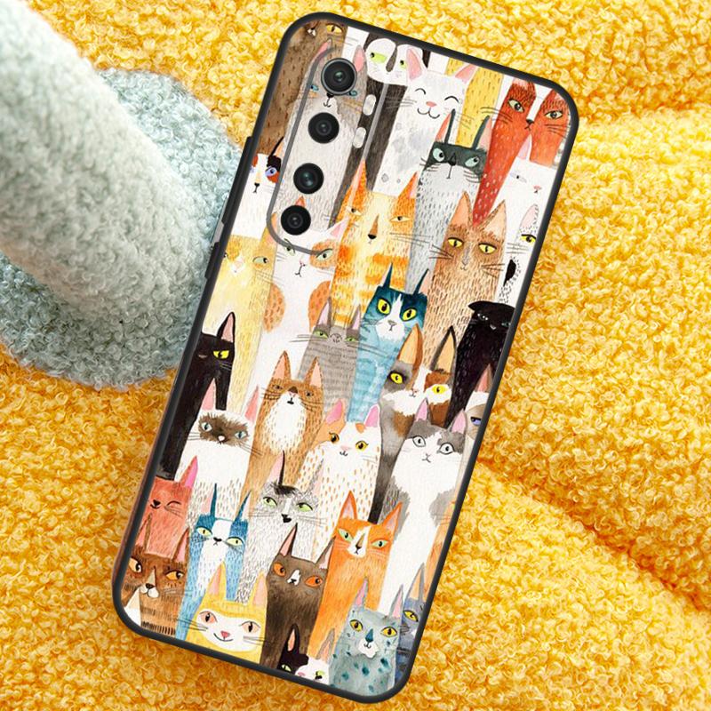 Милый Коллаж Мультяшных Кошек Чехол Для Xiaomi 15 14 Ultra 13T 14T 15T 17 Pro Max Чехол Для POCO X7 F8 Pro X3 X5 X6 F5 F6 F7