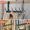 Over Door Hook with 5/6/7 Hooks Punch Free Removable Heavy Duty Carbon Steel Door Back Mount Hanging Coat Towel Bag Hat Scarf Organizer Rack Hanger